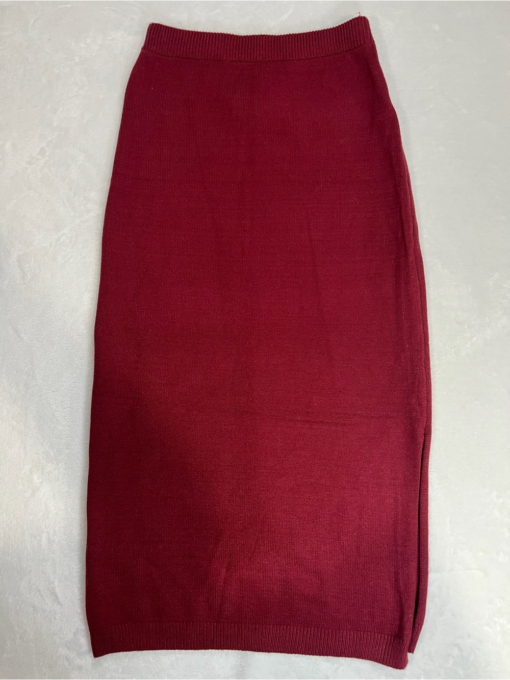 Listicle Womens Burgundy Red Knit Pull On Midi Pencil Skirt Solid Size L